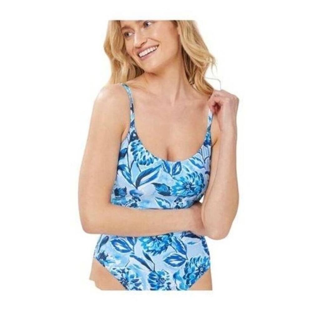 Andie Swim Baia One Piece Swimsuit in Bluf Blue Floral Size Small